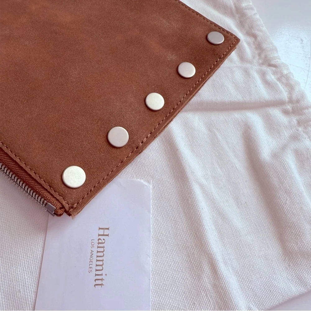 NWOT Hammitt Richard Suede/Large Arches Leather Clutch/Wristlet